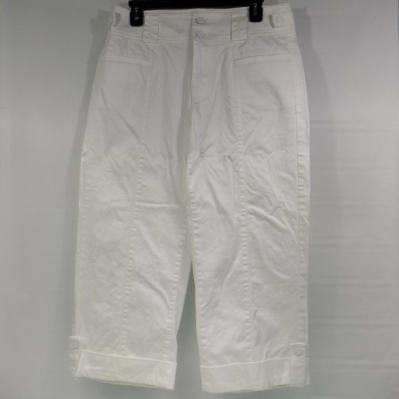 Gitano Pants - Gitano White Rolled Cuff Capri Size 12 CLEAN!